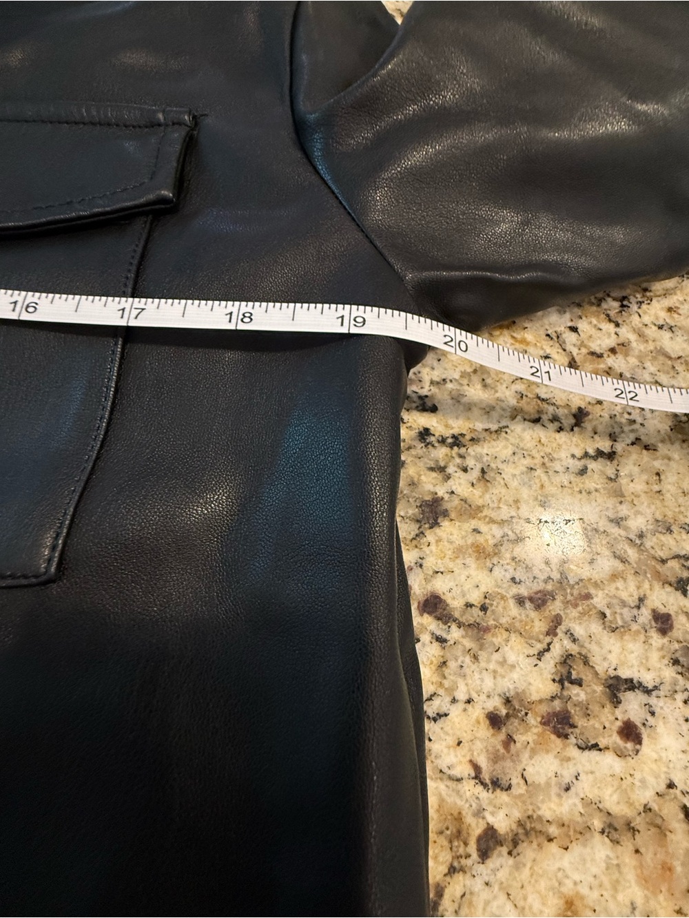 Black faux leather shacket fleece lining quiet luxury biker goth grunge XS - Picture 8 of 12